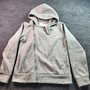 TOMSWARe Gray Asymmetrical Zip Hoodie Sweatshirt Size S